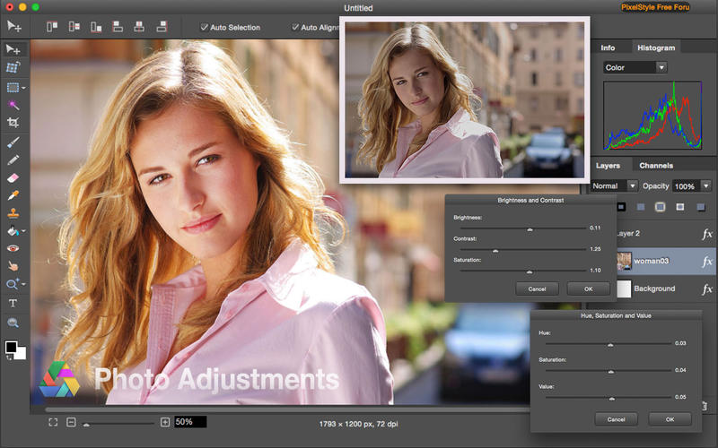 PixelStyle Photo Editor Mac Screenshot